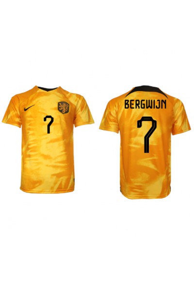 Alankomaat Steven Bergwijn #7 Jalkapallovaatteet Kotipaita MM-kisat 2022 Lyhythihainen